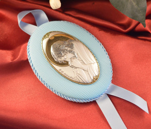 Made In Italy Praying Jesus Hanging Icon Blue