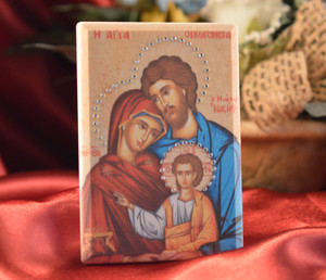 Italian Holy Family Icon With Rhinestones