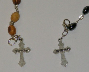 Olive Wood Rosary Bracelet from the Holy Land w/ Silver Crucifix Olive Wood Rosary Bracelet from the Holy Land w/ Silver Crucifix