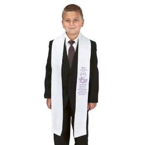 Body of Christ First Communion Stole With Imprinted Chalice with Communion Prayer for Boy or Girl Body of Christ First Communion Stole With Imprinted Chalice with Communion Prayer for Boy or Girl