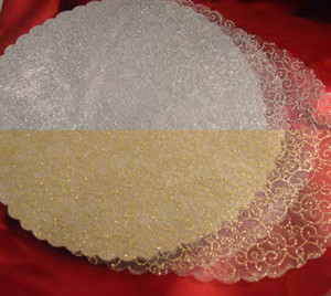 Organza Tulle Circle with Silver Glitter Swirls