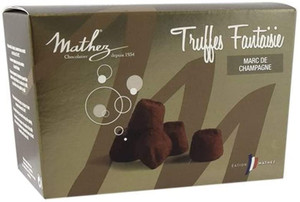 Natural Chocolate Truffles Fine Champagne Flavor from Mathez Chocolate Imported from France - Gift Box 250 grams Natural Chocolate Truffles Fine Champagne Flavor from Mathez Chocolate Imported from France - Gift Box 250 grams