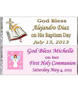 Personalized Religious Baptism and Communion Chocolate Bars Personalized Religious Baptism and Communion Chocolate Bars