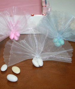 Shiny Italian Tulle solid with Jordan Almonds