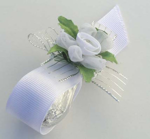 Pear Shaped Silver Decorated Chocolate w/Roses