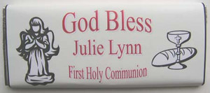 Personalized Communion Large Chocolate Bar w/Angel, Chalice & Bread Personalized Communion Large Chocolate Bar w/Angel, Chalice & Bread