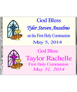 Personalized Communion Large Chocolate Bar w/Cross, Chalice & Bread Personalized Communion Large Chocolate Bar w/Cross, Chalice & Bread