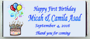 Personalized Large Chocolate Bar w/Birthday Cake & Balloons Personalized Large Chocolate Bar w/Birthday Cake & Balloons