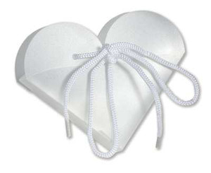 Frosted Heart Shaped Box with Attached Tassel - White or Pink Frosted Heart Shaped Box with Attached Tassel - White or Pink