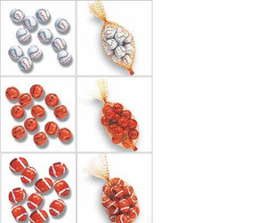 Fine Chocolate Balls in 2 oz. Bag - Baseballs, Basketballs, Footballs or Soccer Balls