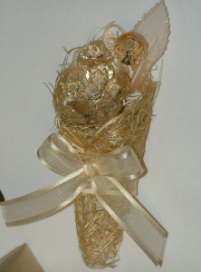 Cone Chocolate with Crystal Flower Bouquet wrapped in Fancy Ribbon