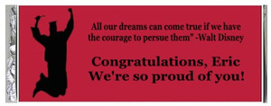 Jumping Grad Personalized Chocolate Bar with Custom Color Printing & Graduation Facts