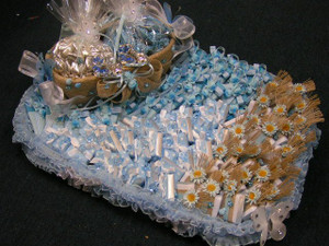 Decorated Tray with  Fancy Ribbons, Charms, Accessories for Chocolate, Candy or Favors Decorated Tray with  Fancy Ribbons, Charms, Accessories for Chocolate, Candy or Favors