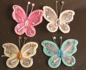 Dazzling Mesh and Metal Butterfly