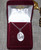 Oxidized Guardian Angel Medal Silver Necklace in Red Velvet Gift Box