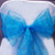 "Splash Of Color" Organza Chair Bow/Sash Turquoise - Set of 10