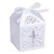 White Cross Laser cut Favor Box with Organza Ribbon