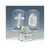 Lighted Crystal Glass Bible with Crucifix and Virgin Icon