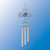 Wind Chime Silver Cross Ornament w/Austrian Crystal