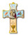 Fancy Colorful Wooden First Communion Cross w/ Gold Accent