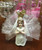 Complete 4" Communion Boy or Girl Decorated with Tulles, 5 Jordan Almonds, Personalized Ribbon & Chalice