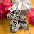 Pewter Cross Shaped Curio Box W/ Rhinestones in a Fancy Box & Ribbon