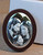 Large Argento Holy Family on Mahogany Oval Icon - Imported from Italy