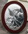 Large Argento Guardian Angel Oval Icon on Cherry Wood - Imported from Italy
