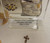 Italian Argento First Communion Boy Silver and Gold on Glass with Swarovski Crystal