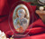 Italian Silver Greek Orthodox Christ Icon On Oval Glass Stand