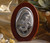 Italian Silver Mother And Child Icon On An Oval Wood Stand