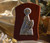Large Italian Silver Confirmation Icon On A Teardrop Wood Stand