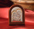 Italian Silver Holy Family Icon On A Wood Stand