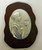 Italian Silver Communion Boy Icon on Wood Oval Shape