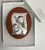 Amazing Argento Guardian Angel Icon on Wood Oval Shape - Imported from Italy