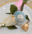 Stunning Rose Chocolate Favor with Silk Petal, Stem & Leaf