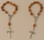Olive Wood Mini-Rosary from the Holy Land w/ Silver Crucifix