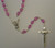 Italian Rosary with Pink Amethyst Glass Beads & Silver Crucifix in a Box