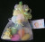 Organza Bag w/African American Baby, Colorful Teddy Bear & Balloons filled w/ Jordan Almonds