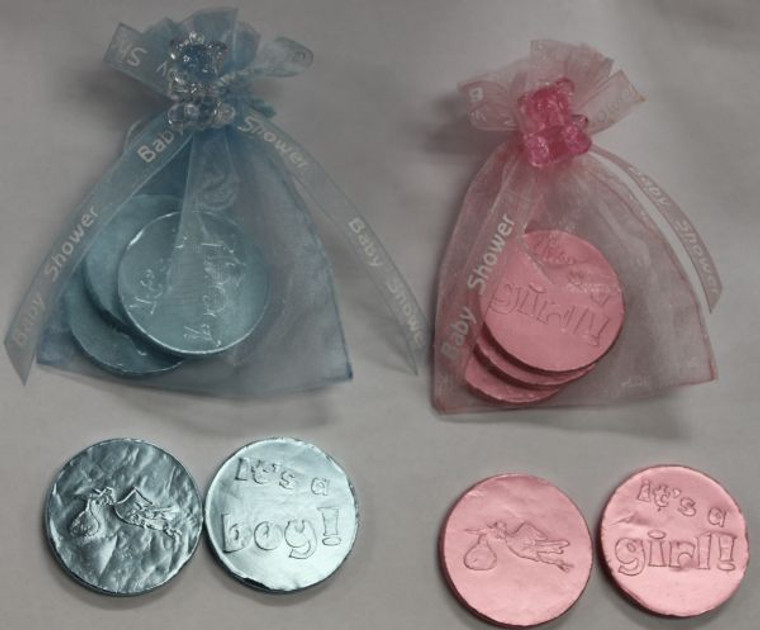 Luscious Chocolate Coins Baby Shower Favors