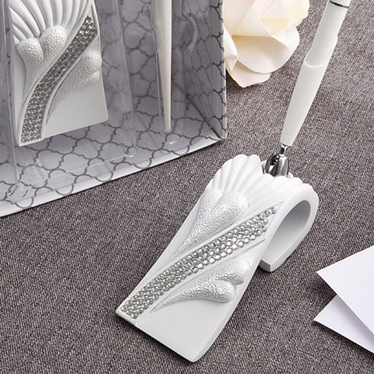 Bling Heart Design Wedding Accessory Pen Set