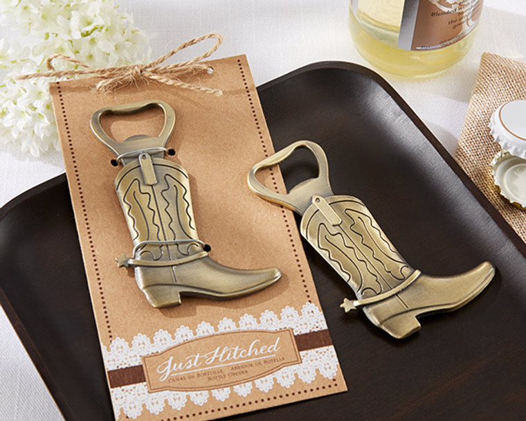 "Just Hitched" Cowboy Boot Bottle Opener