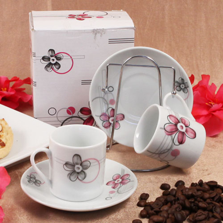 "One Cup, Two Cup" Espresso Set With Rack