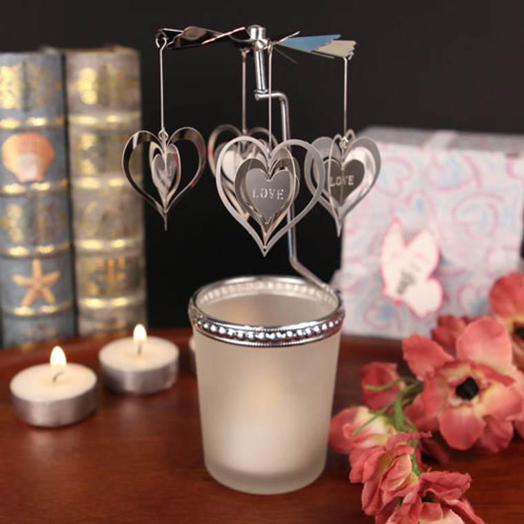 "The Heart Goes 'Round" Spinning Heart Candle