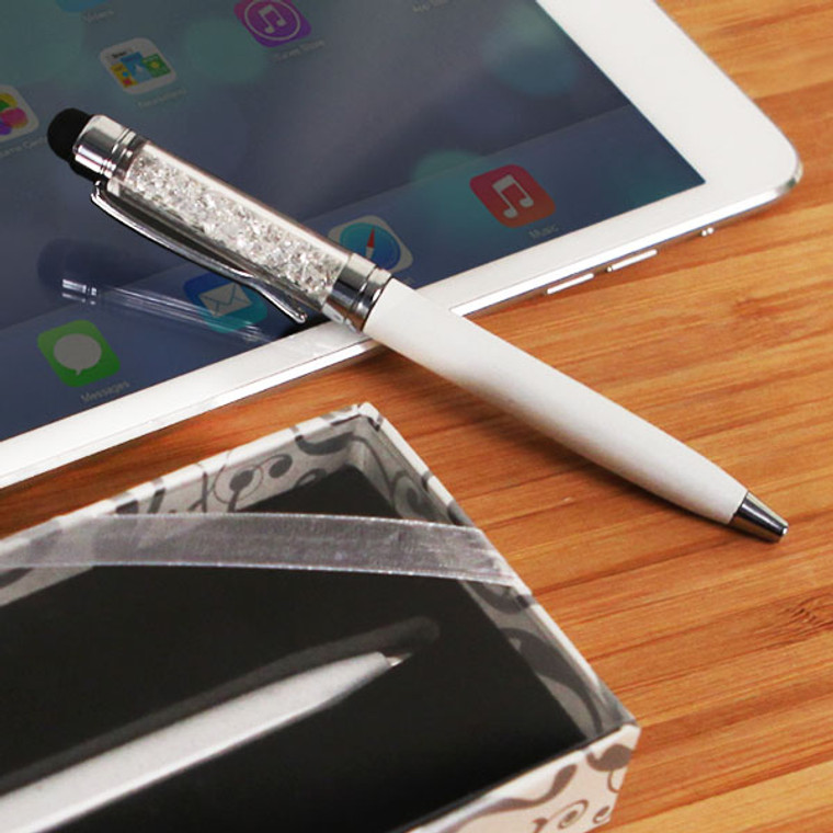 "Practical Elegance" Pen/Touch Screen Stylus Combo White