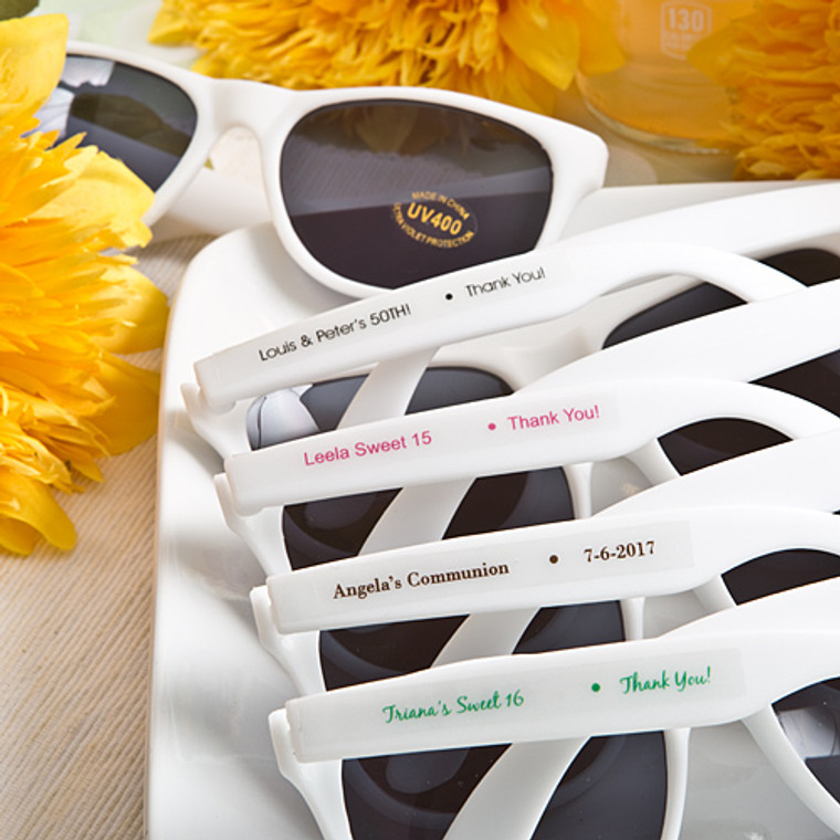 Trendy Personalized White Sunglasses