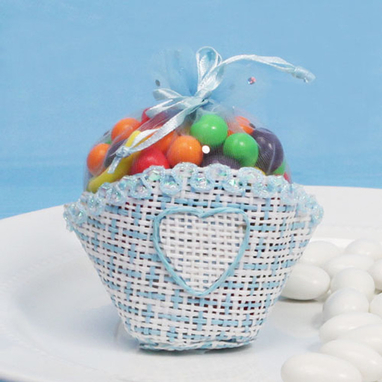 "Basket Of Love" Blue Favor Basket, 1 Dozen