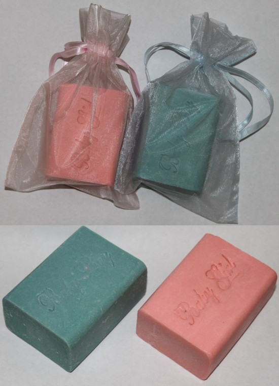 Large Organic Baby Boy or Baby Girl Scented Soap in Organza Bag