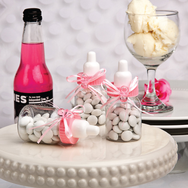 Perfectly Plain Collection Pink Baby Bottle Favors