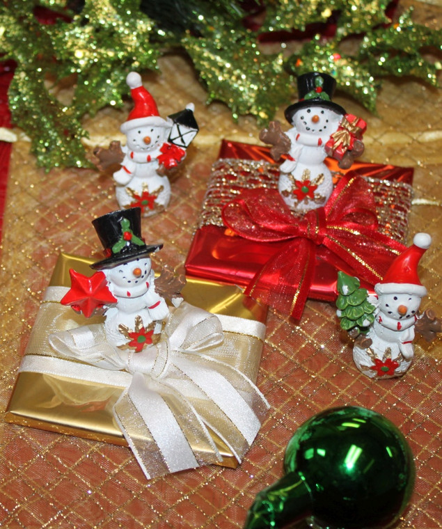 Fancy Decorated Christmas Chocolate with Porcelain Snowmen